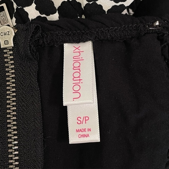 Xhilaration Strapless Bustier Fit Flare Mini Sun Dress Black White Juniors Small - Picture 9 of 10